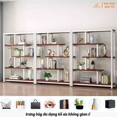 VNH-519 Kệ sắt mỹ thuật kệ sách vách ngăn trang trí trưng bày cho không gian phòng kháchhộ gia đình...