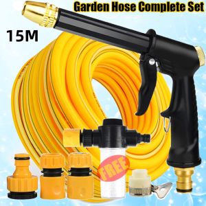 LUGG【COD】Garden Hose Complete Set with Booster for Water Faucet Car Wash High Pressure Power Sprayer Carwash Spray Gun Nozzle Portable Washer Heavy Duty