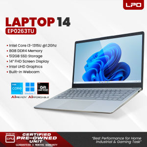LPO Laptop HP Laptop 14-EP0263TU Intel Core i3-1315U 1.2Ghz 8GB DDR4 512GB SSD Intel UHD 14.0" FHD