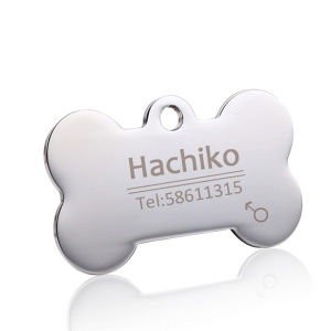 Stainless steel Pet dog collar accessories customized dog cat ID tag name telephone Free engraving Multiple languages