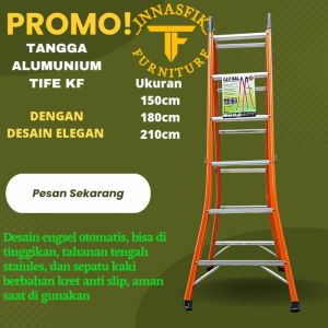 tangga ALUMUNIUM LIPAT 3METER MULTI FUNGSI TIFE KF BINAKARYA - 150cm SANGAT KOKOH