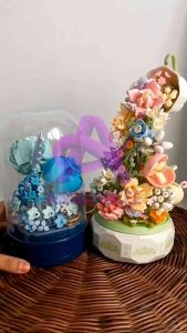 Flower Music Box Transparent Cover Building Block Standard Block [Clearance]