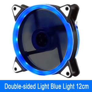 120mm CPU Fan Cooler Case Chassis Cooling Dual Ring Double Sided LED Fan (RGB) Silent - High Air Flow CPU Radiator Heatsink for PC Case
