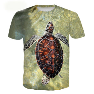 [Local Stock] HBESTY Halloween Christmas Tortoise Fish Pattern T-Shirt For Men Marine Animals 3D Printed Tees Summer Casual Short Sleeves Kids T Shirts Women O-Neck Tops