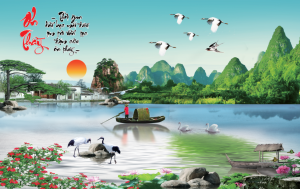 Tranh gạch thuyền buồm - gạch tranh 3d - FVVB4