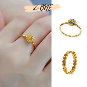 Size 5-10 LUCKY Charm Ring Does Not Fade Not Rust Titanium Steel Gold  Blessed Fengshui Ring Non Tarnish