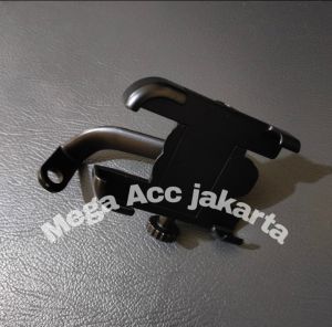 PROMO holder hp tempat dudukan penyangga stand handphone spion di motor material full besi c2