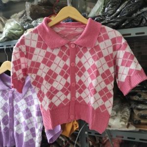 Crop Rajut Ketupat Basic Korean