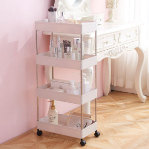 Kệ đựng đồ đa năng 3 tầng4 tầng có bánh xe đẩy chuyên dụng cho spa phòng tắm bếp chất liệu inox cao cấp