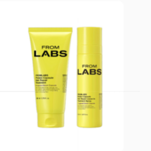 From Labs Double Absorption Treatment Set – Protein Clinic for Damaged Hair Cuticle Care and Self-Care Yellow Hair Pack 220ml