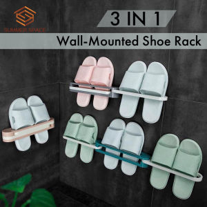 🥿👟Rak Selipar 3 dalam 1 Lekat Dinding Boleh Sangkut Kasut & Tuala | Wall Mounted Foldable Space Saving 3in1 Shoe/Slipper/Towel Rack