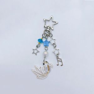 SERTRER Sea Theme Koi Star Bead Chain Spice Girl Style Handmade Lucky Charm Phone Pendant Unique Y2k Y2k Key Chains Women