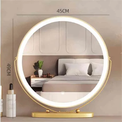 Makeup mirror circle rotating dresser beauty mirror home bedroom dormitory with LED light fill mirror