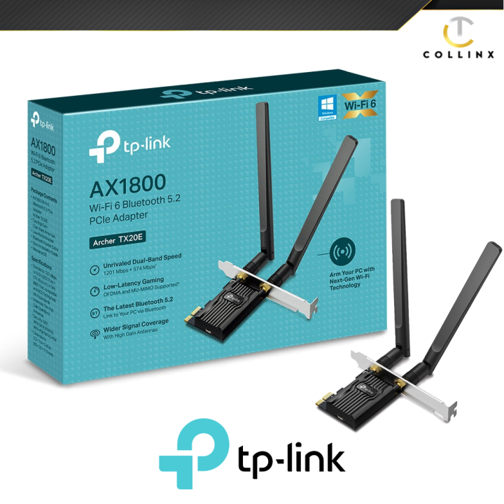 Tx20e TPLINK ARCHER TX20E AX1800 WIFI 6 BLUETOOTH 5.2 PCIE ADAPTER ...