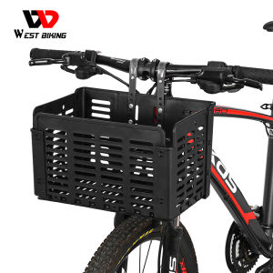 WEST BIKING Foldable Bicycle Front Basket Multi-functional MTB Road Bicycle Handlebar Bag Rear Pannier Cycling Accessories
