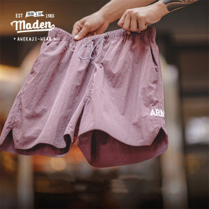 MADEN brand workwear style mens youth 2025 summer new American retro ARMY training sports shorts thin letter embroidered straight leg quarter pants