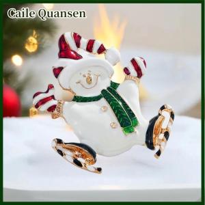 Caile New Enamel Christmas Brooches Christmas Tree Snowman Santa Hats Reindeer Snowflake Metal Pins Xmas Decorative Jewelry