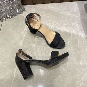 DS SHOE 901-3 Glittery and shiny block heels sandals for women