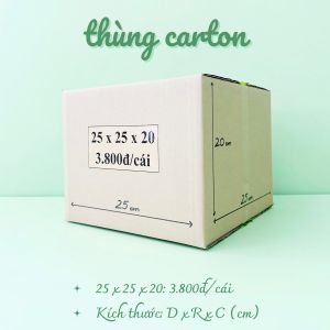 Kích thước 25x25x20 cm Combo 50 hộp carton đóng gói hàng hóa