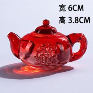 已开光 招财 多彩水晶玻璃小壶摆件茶宠七彩琉璃文玩手把件渐变炫彩招财小茶壶开业礼物 Zhaocai Colorful Crystal Glass Small Pot Decoration Tea Pet Colorful Glass Play Hand Piece Gradual Dazzling Zhaocai Small Teapot Opening Gift