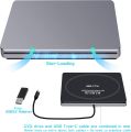 NOLYTH External DVD Drive USB C SuperDrive for, Slot-in CD DVD External Drive for, Portable DVD Burner Player Optical Disc Reader Drives for Laptop PC Computer Windows Desktop. 