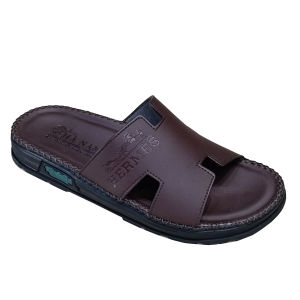 Dép Nam Quai Ngang HÀ NAM Đã May Viền Chân Quai Chắc Chắn Da Bò Thật Cao Cấp DNA22041