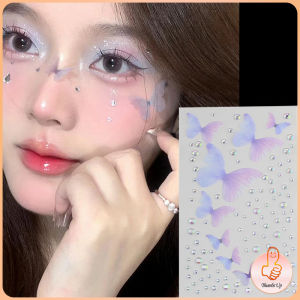 THUMBS UP DIY สติกเกอร์คริสตัล เพชรติดหน้า ผีเสื้อติดหน้า รูปผีเสื้อ 3D Butterfly Sticker