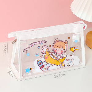 My Natural Ins Transparent Waterproof Pencil case/cosmetic bag透明化妆包女ins防水收纳袋