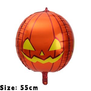 55CM Giant Halloween Inflatable Pumpkin Aluminum Eyeball Horror Theme Party Eyeball Balloons Scary Props
