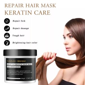 Pelurus Rambut Yurizumi x Bioaqua Hair Mask Keratin Smooting - Creambath Repairs Hair Treatment 500g