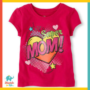 Childrens Place Super Mom Graphic Tee - Rio Pink 12M 18M 2Y 4Y s4kph top shirt tshirt t-shirt toddler girl