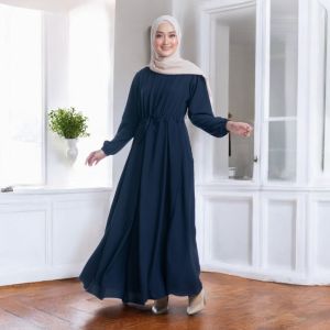 Melia Dress Baju Gamis Daily Polos Bahan Sabrina Anti UV Premium Size S M L XL Pakaian Muslim Wanita