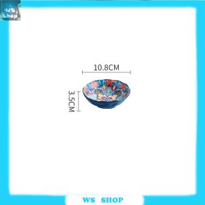 ชุดชามโบฮีเมียนจานผักหูคู่ชามข้าวเครื่องใช้โต๊ะอาหารเซรามิคสุดสร้างสรรค์ทำจากชามก๋วยเตี๋ยวที่จับในครัวเรือน