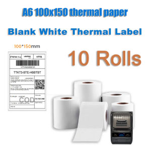 A6 Anti-Scratch [10Rolls 💥HIGH QUALITY] 100x150mm 4x6" Direct Thermal Sticker Roll Waybill Sticker (500 sheets) XPRINTER GPRINTER Thermal Sticker