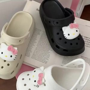 Height-Increasing Thick-Soled Eva Clogs For Women Cute Hello Summer Beach Soft-Soled Non-Slip Closed-Toe Sandals
