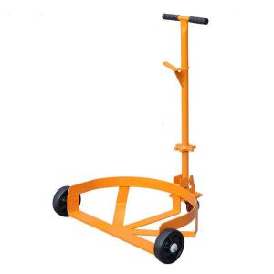 KKOLE 500kg Low level oil drum handling truck hand pulled iron plastic drum truck portable bucket holding trolley mobile base hand pulled
