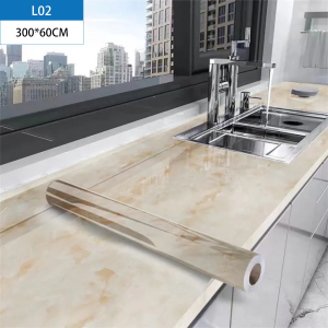LUVHOME 300x60CM Marble Wallpaper Kitchen Waterproof Oil Proof Wall Stickers PVC Self-Adhesive Table Sticker Big Living Room Decorate Sticker