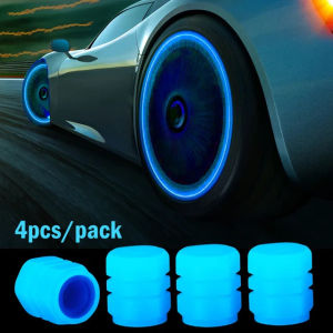 4Pcs Car Tire Luminous Valve Cap - Mini Tire Valve Stem Caps - Universal Bicycle Motocycles Automotive Accessories