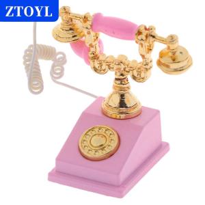 [COD]🔥🔥🔥ZTOYL 1Pc 1:12 Dollhouse Miniature Phone Model Retro Rotary Telephone for Doll Decor