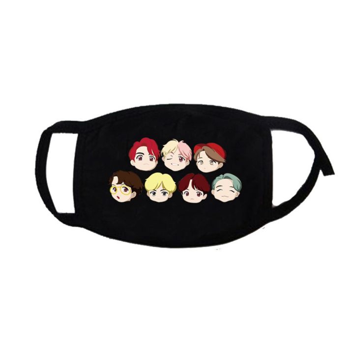 KPOP BTS Mouth Cute Anime Cartoon Character Cotton Face Fan Club ...