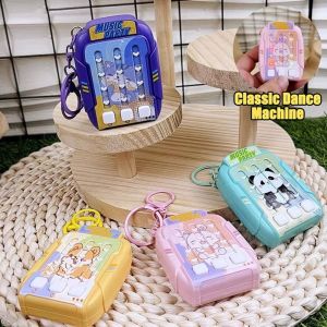 XINSU38 Cartoon Dancing Machine Keychain Rhythm Game Stress Relief Musical Challenge Keychain Handheld Bag Charm Puzzle Solving Pendant Electric