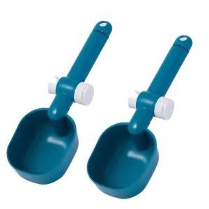 ER52858 2Pcs Handheld Cat Food Scooper Multifunction Clip Handle Pet Food Shovel Easy To Clean Large Capacity Dog Feeder Shovel Pet Food Feeding