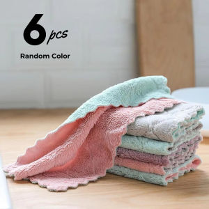 BATHI Kain Lap Dapur 6pcs Microfiber Serbaguna Daya Serap Tinggi Cleaning Cloth W201
