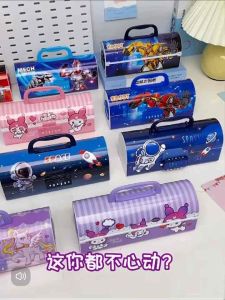 ด้ามจับรหัสผ่านกล่องดินสอล็อครหัสผ่าน 2 ชั้น สวยน่ารัก ลายการ์ตูน 3D น่ารักขนาดใหญ่