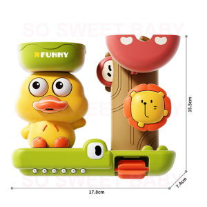 Baby Bath Toy Shower Toy Cartoon Duck Rotate Water Wheel Toy with Sucker Mainan Mandi Baby