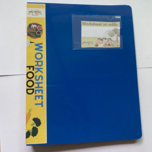Worksheet A5 Wipe and Clean isi 40 Halaman Berwarna Fullcolor Tema Dinosaurus dan Food