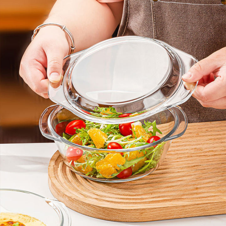 kokepope Round Borosilicate Glass Casserole Bowl with Cover Glass Bakeware  Dish Lazada PH