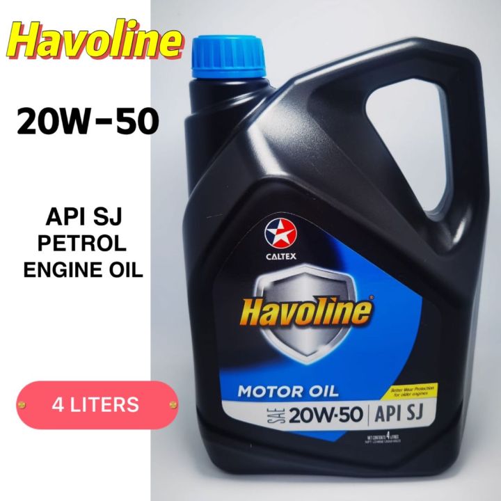 CALTEX Havoline Motor Oil SAE 20W50 (4 Liters) 👉Caltex Engine Oil 100