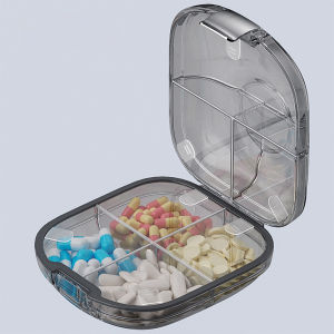 Portable Large Capacity Pill Box for All Year Adults  Universal for Men and Women  Travel and Home Use  Transformable  Transparent Visibility  Segmented Storage