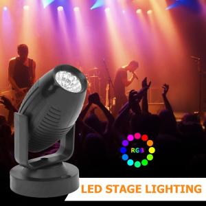 RGB LED Stage Spotlight 85-265V 360 Degree KTV Bar DJ Disco Party Wedding Atmosphere Spot Beam Lamp Neon Night Lights Black Shell